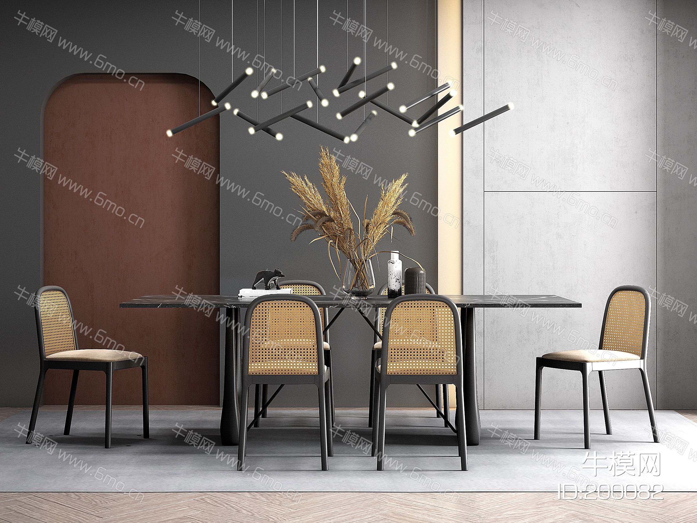 现代餐桌椅组合