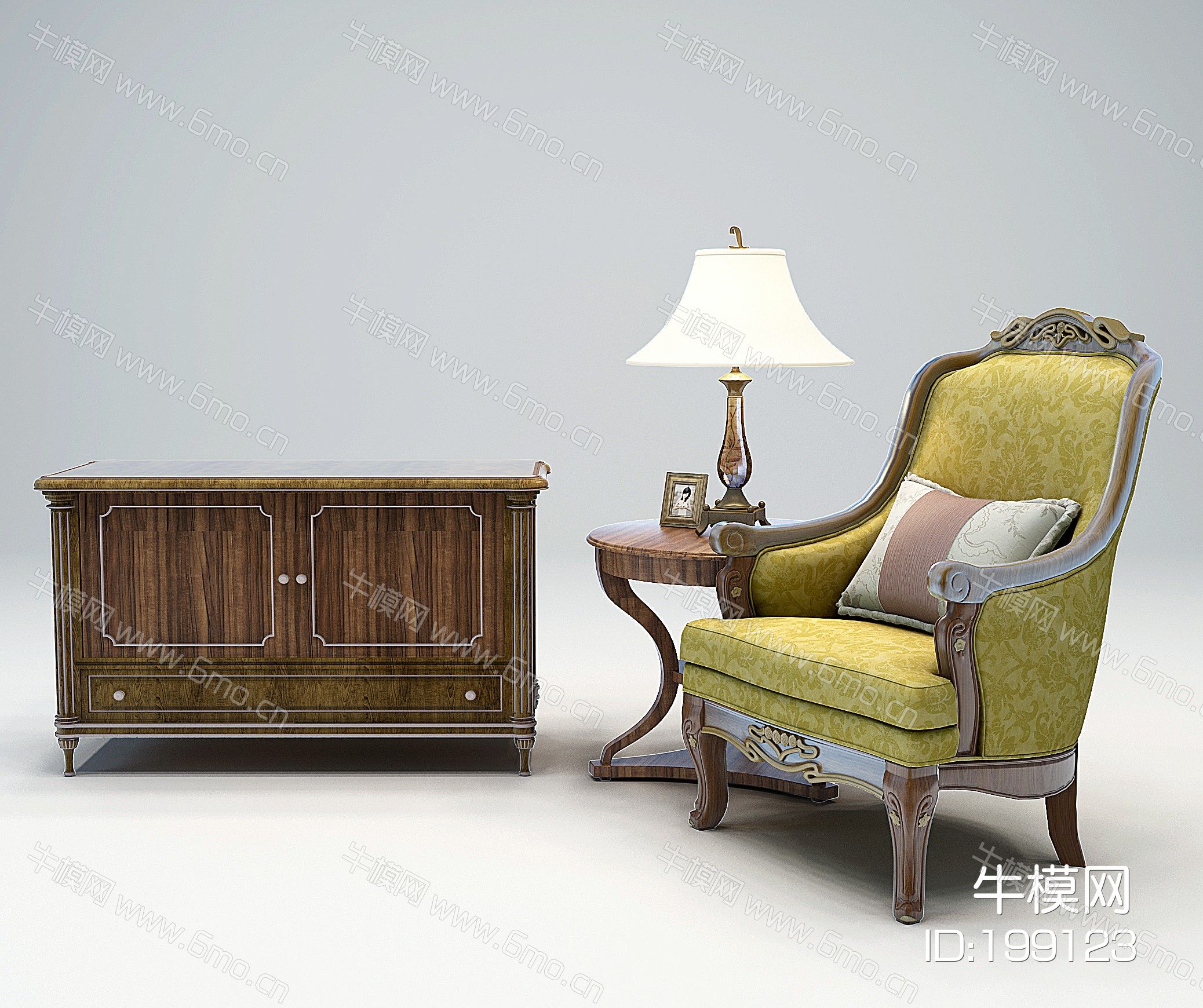欧式装饰柜，单人沙发