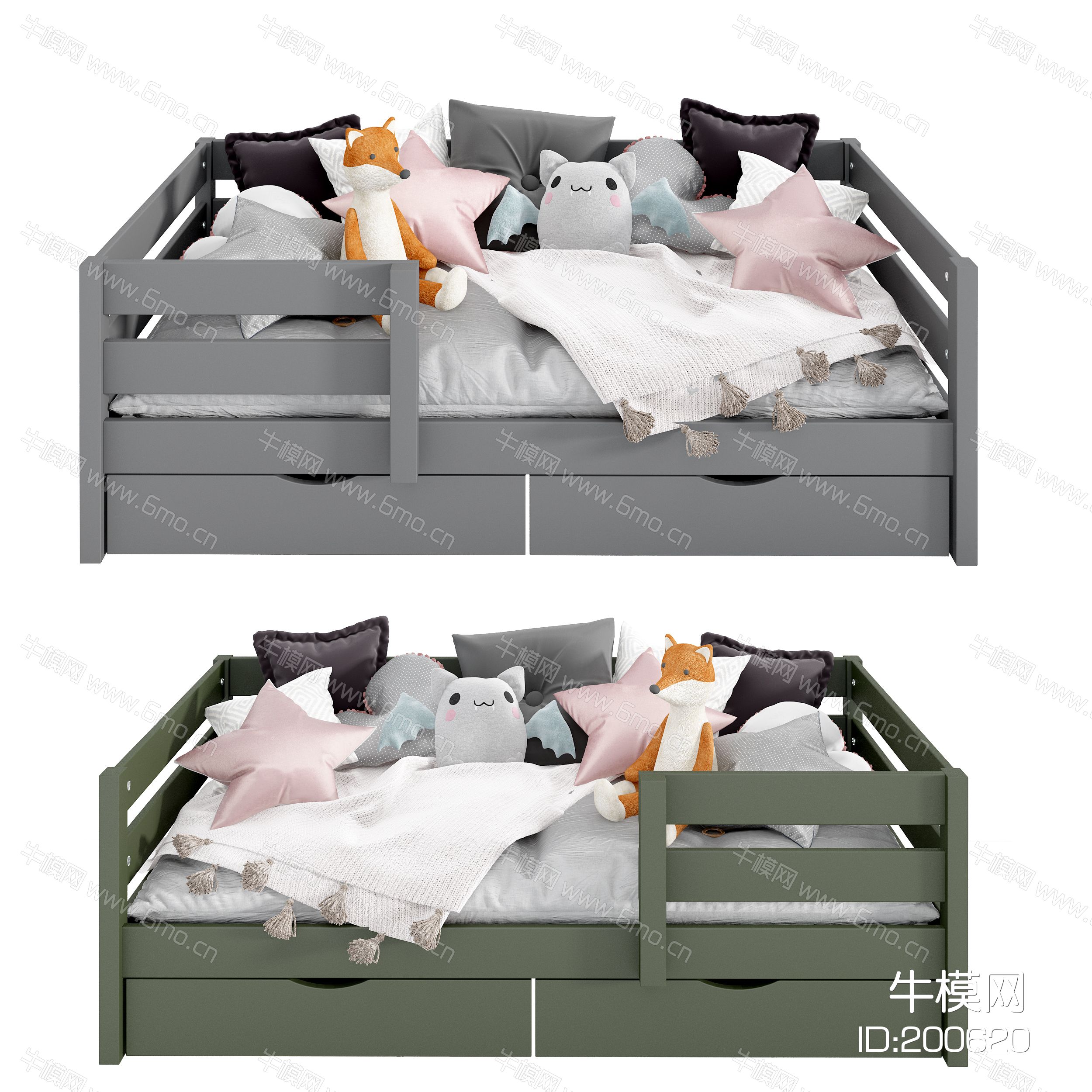 现代儿童床  玩偶 玩具