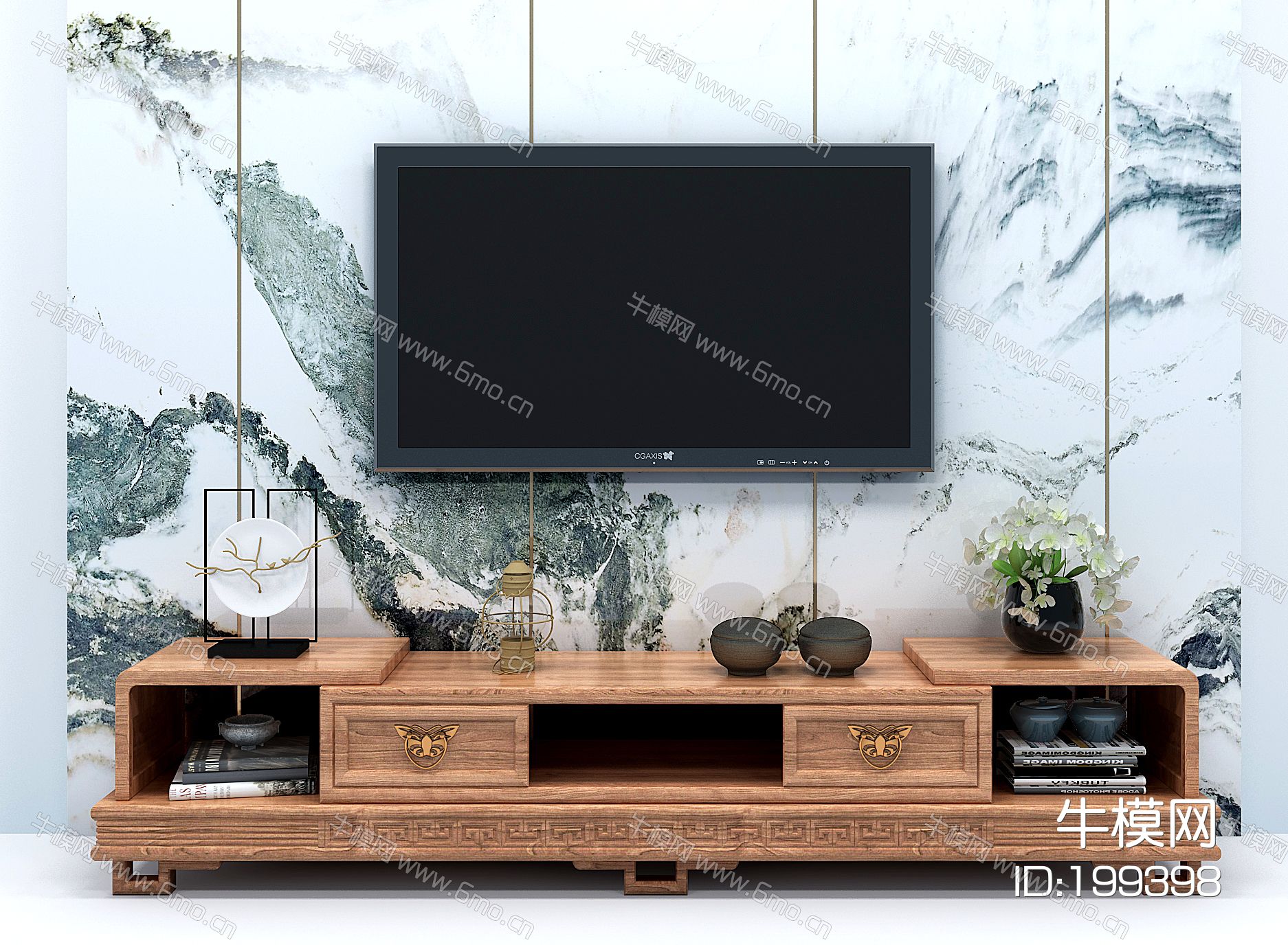 新中式古实木电视柜