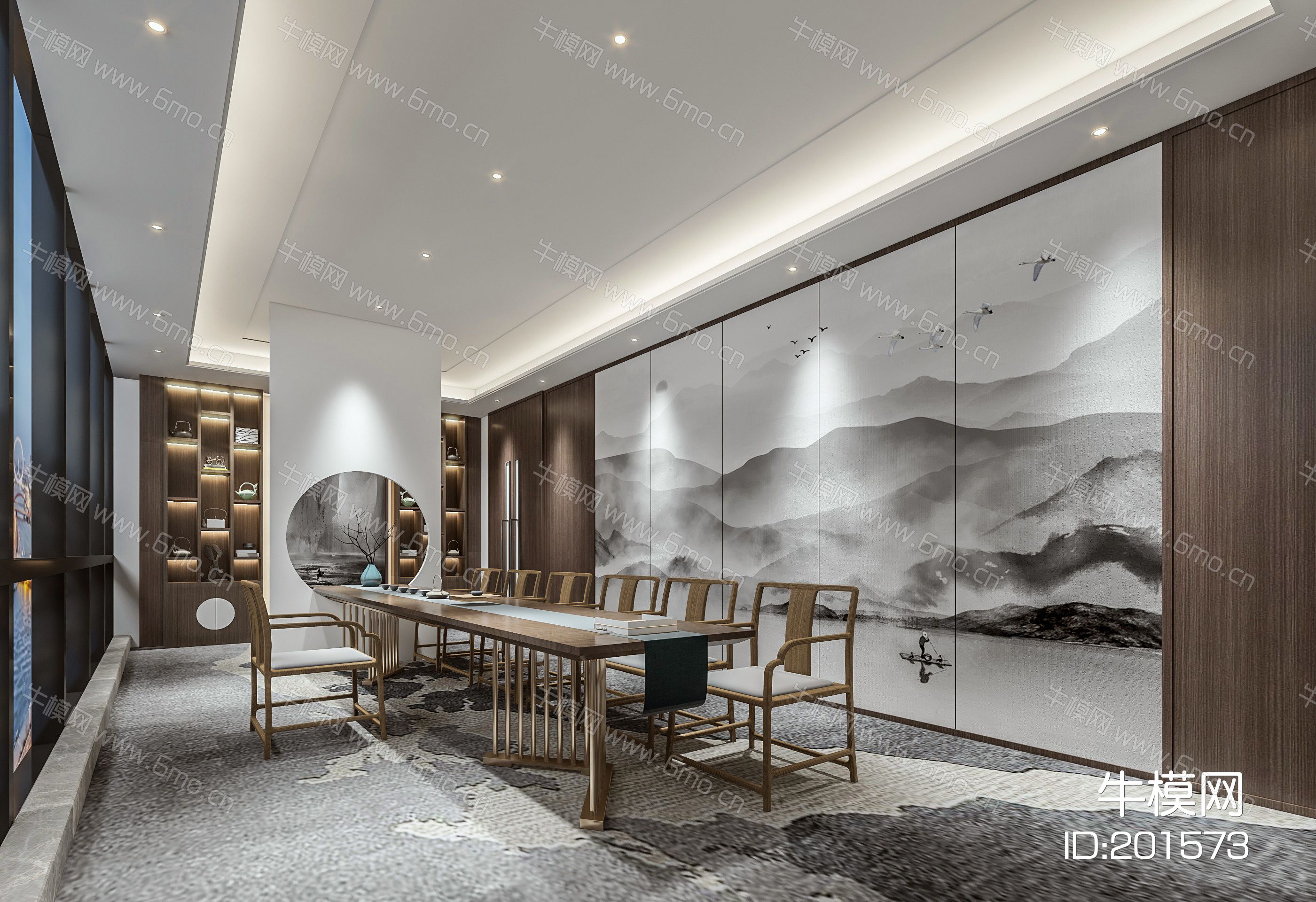 新中式办公室书房