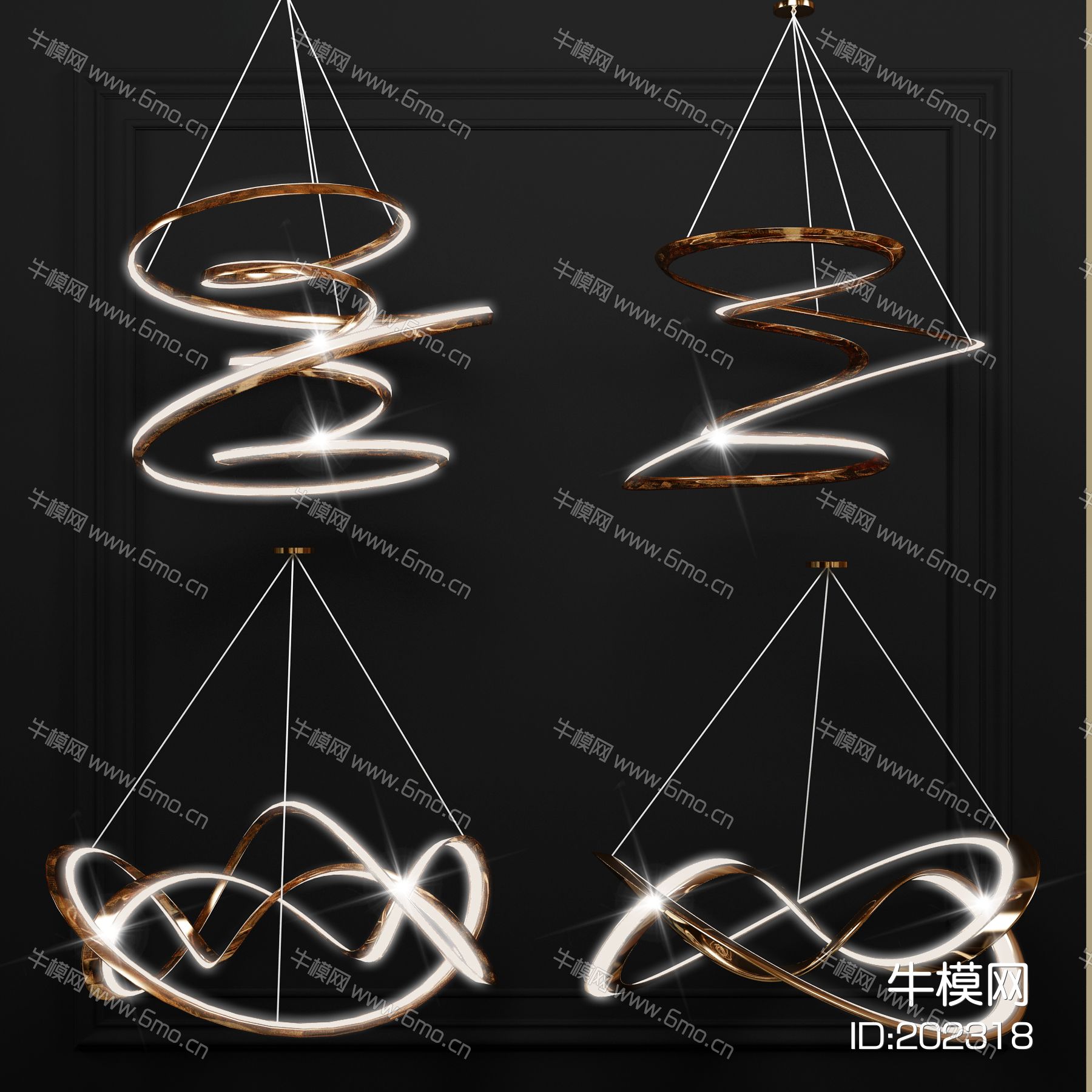 现代金属环形吊灯