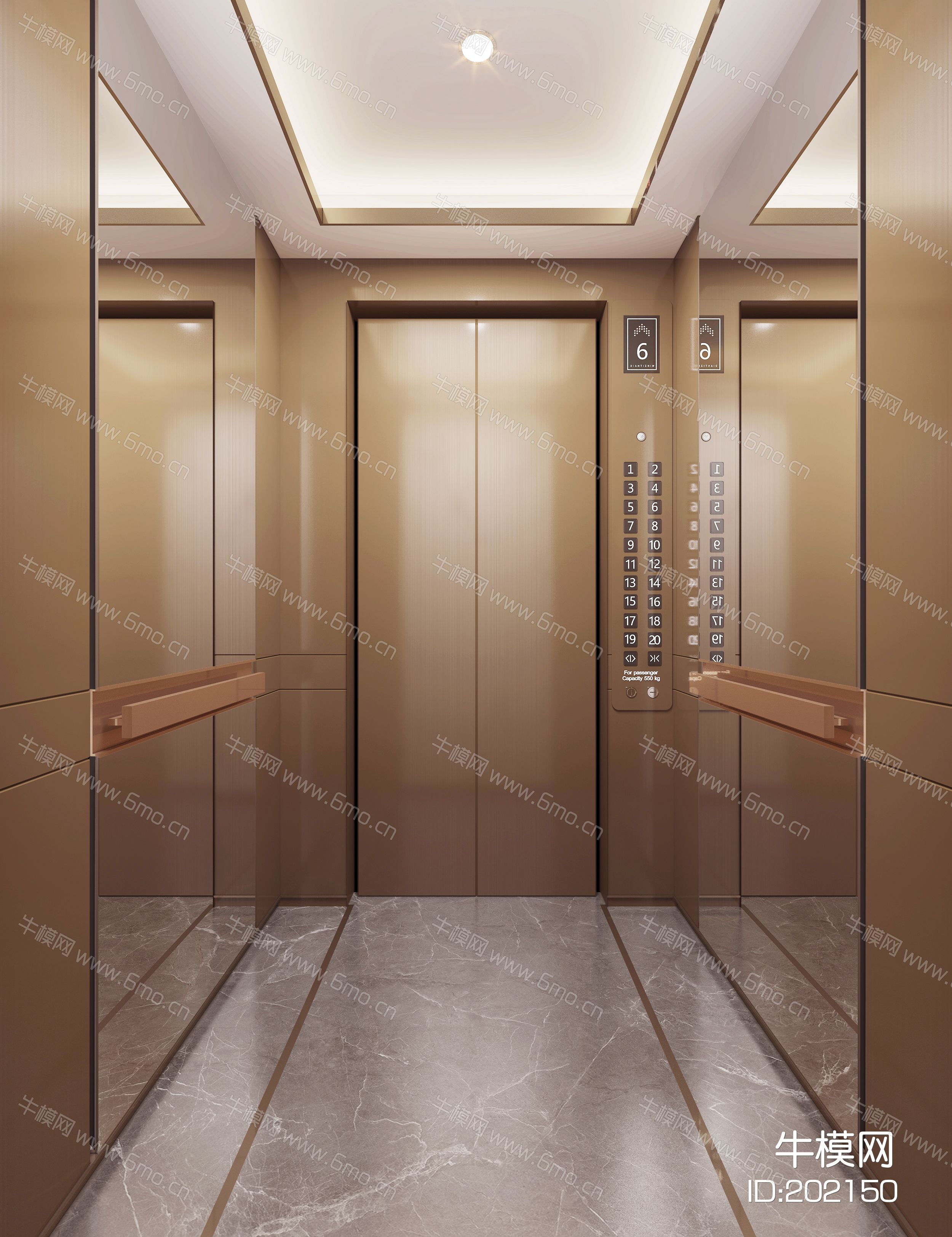 现代电梯轿厢，按钮