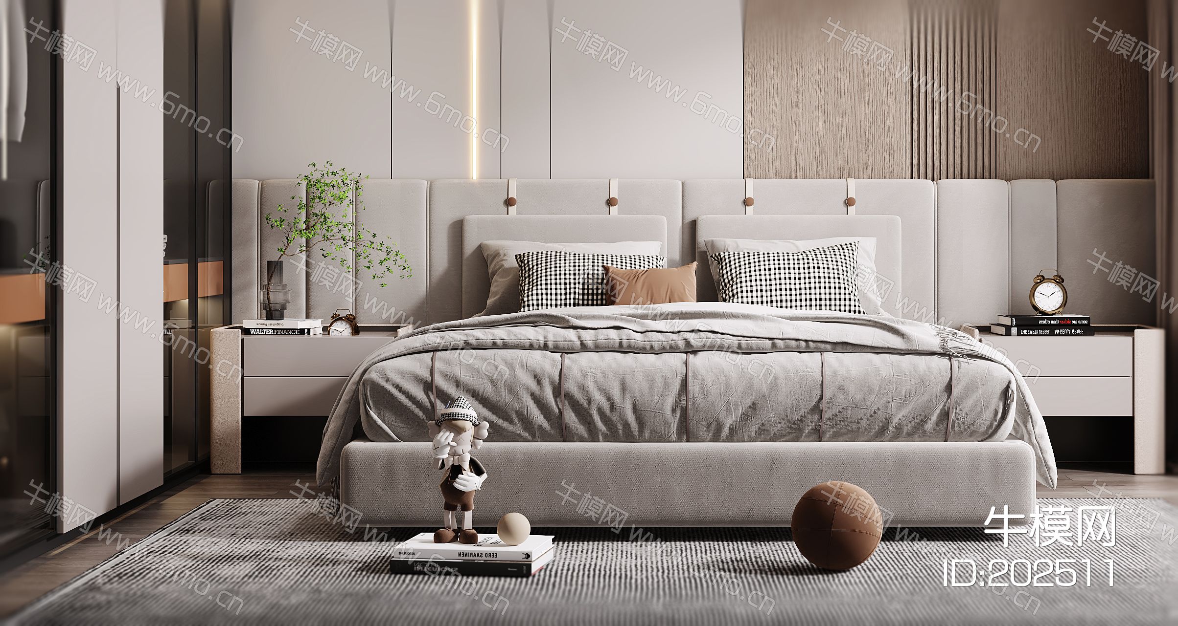 现代卧室，卧室