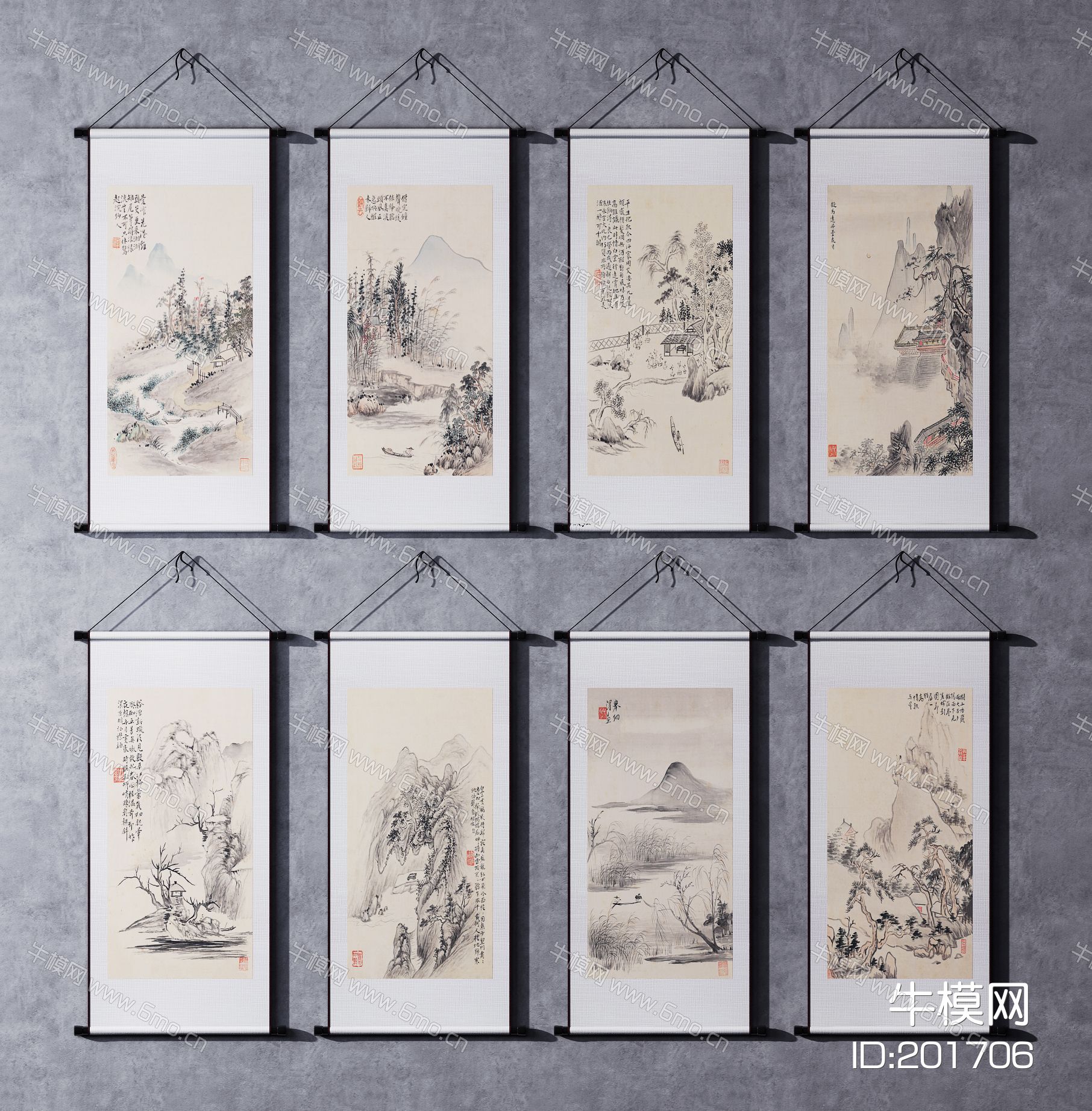 新中式水墨山水挂画