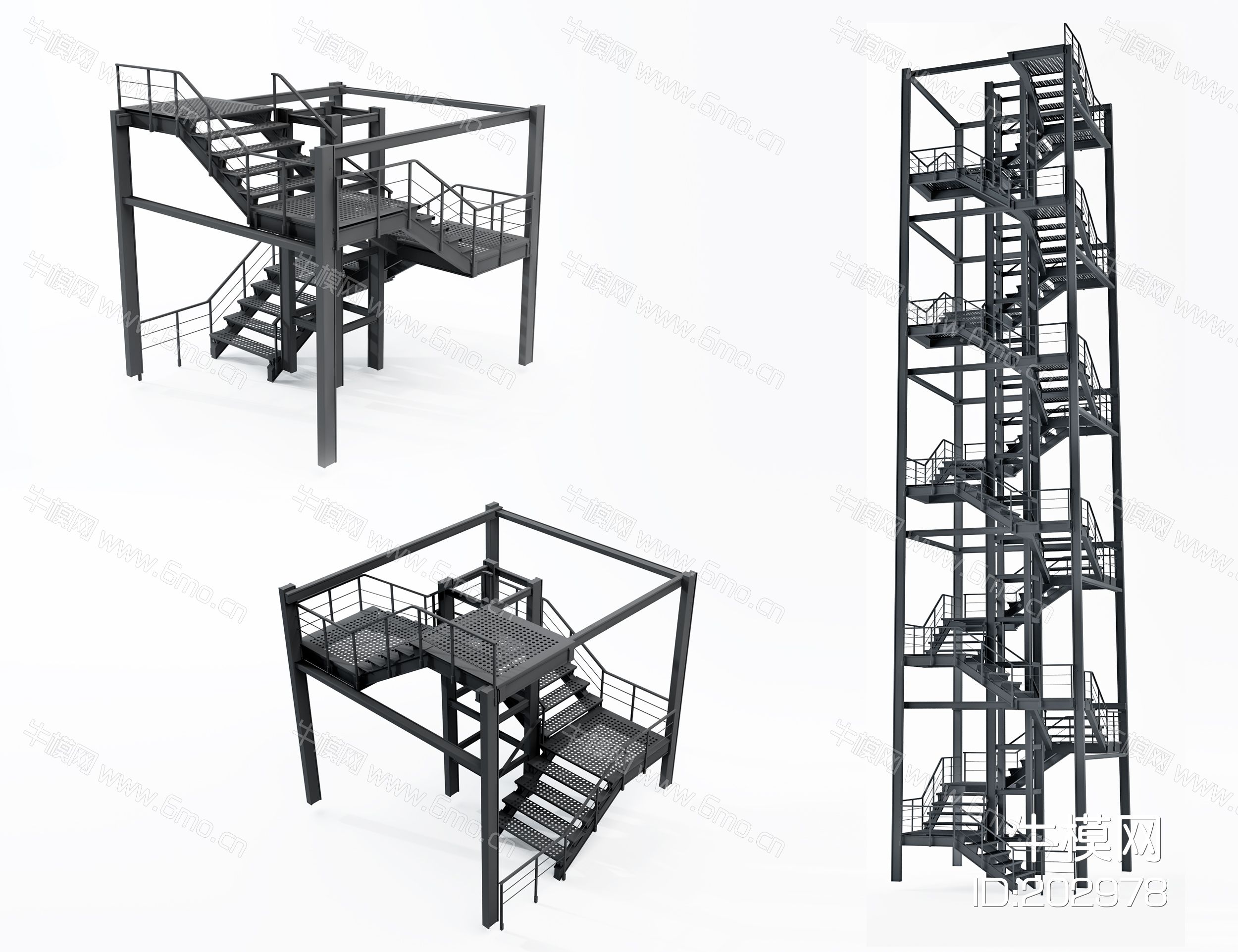 工业风铁艺钢架楼梯