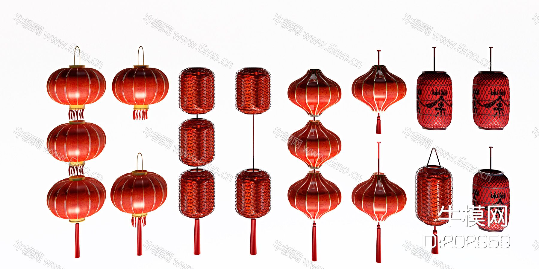 新中式大红灯笼，吊灯