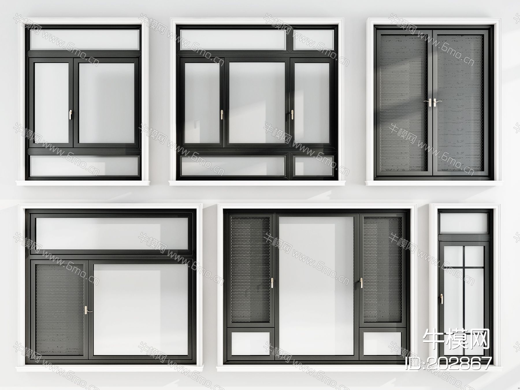 现代铝合金窗户，建筑窗3