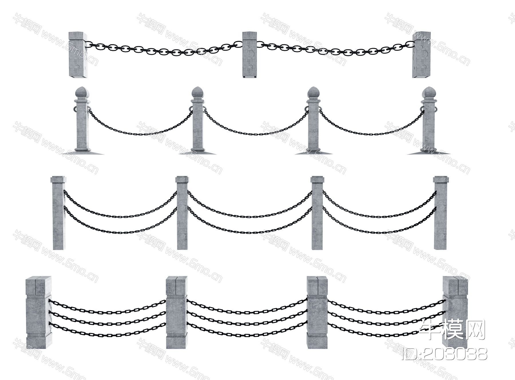 现代铁链护栏围栏