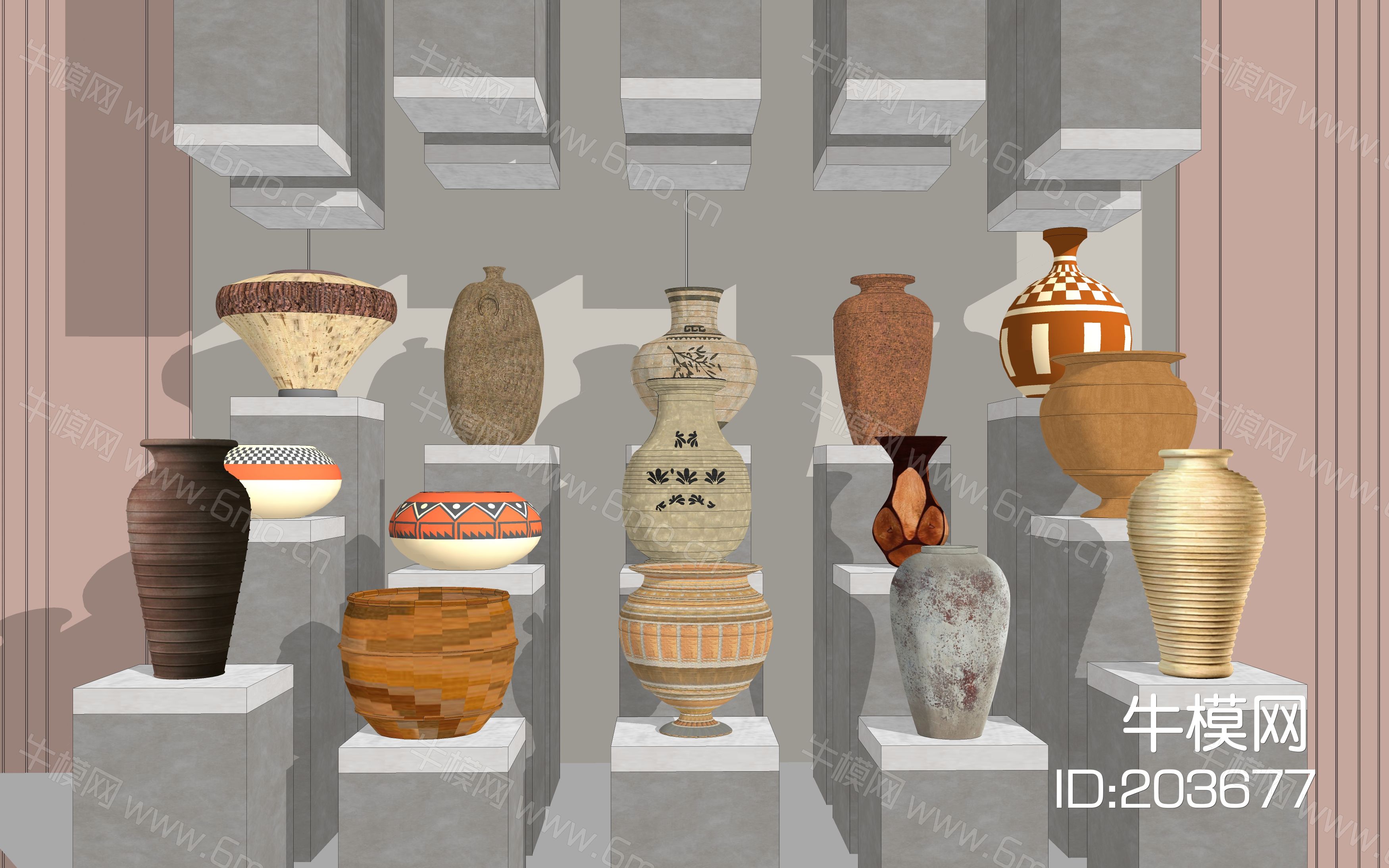  中式陶器 瓷器摆件 陶器摆件 古朴 素色陶器