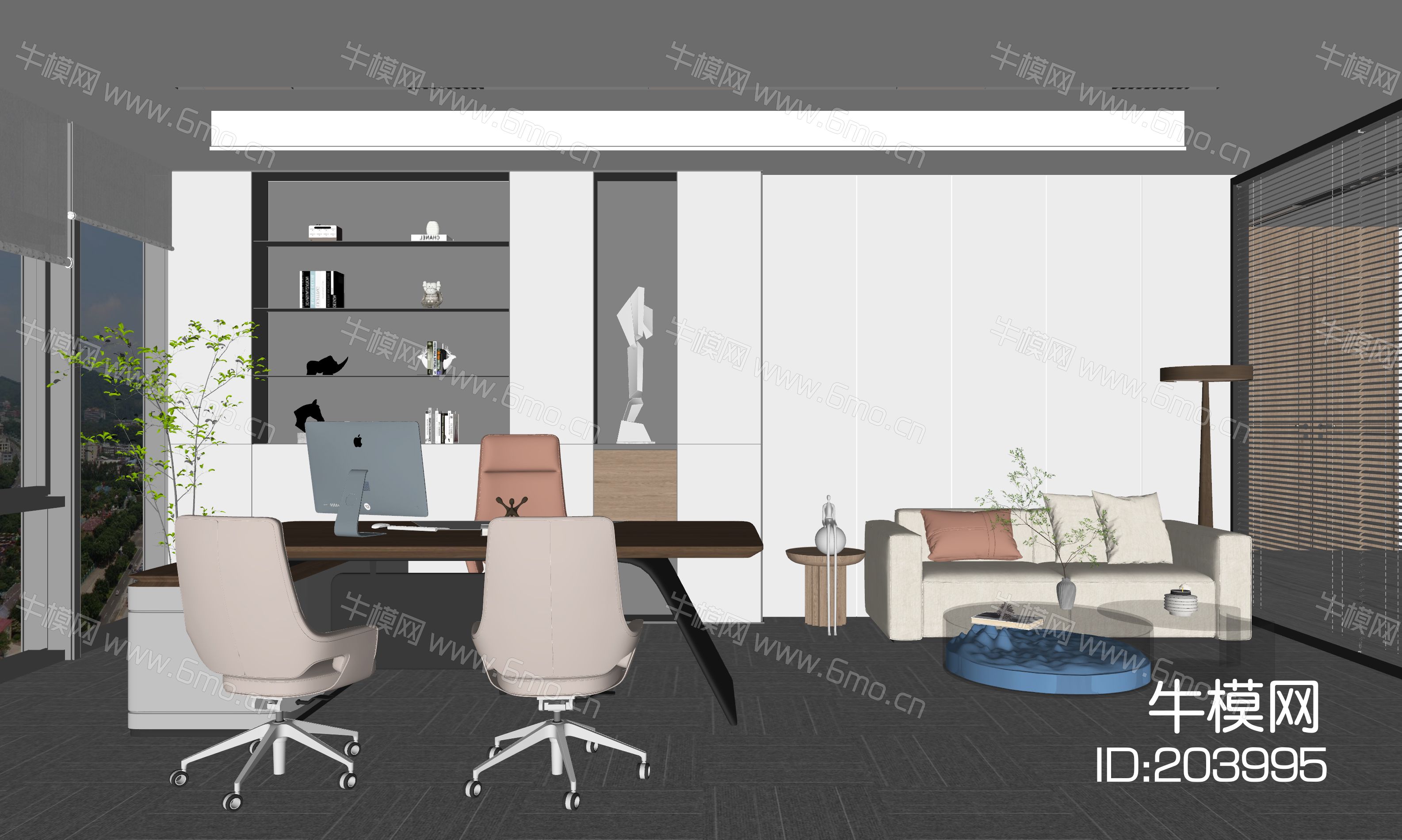 现代办公室|办公桌|实木办公桌|布艺单椅