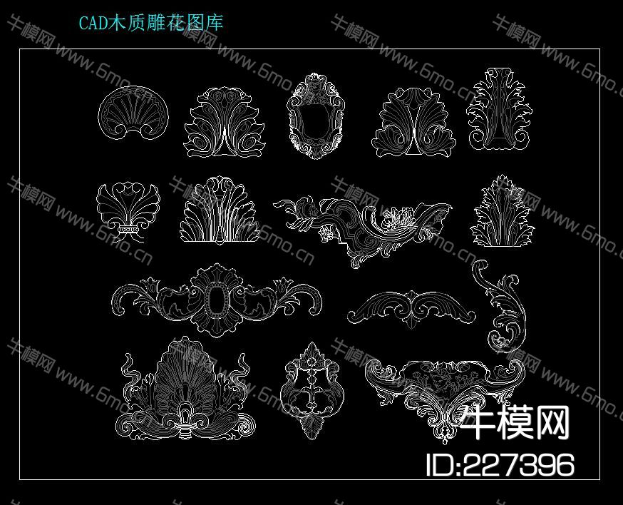 2022欧式罗马柱雕刻图案CAD图库