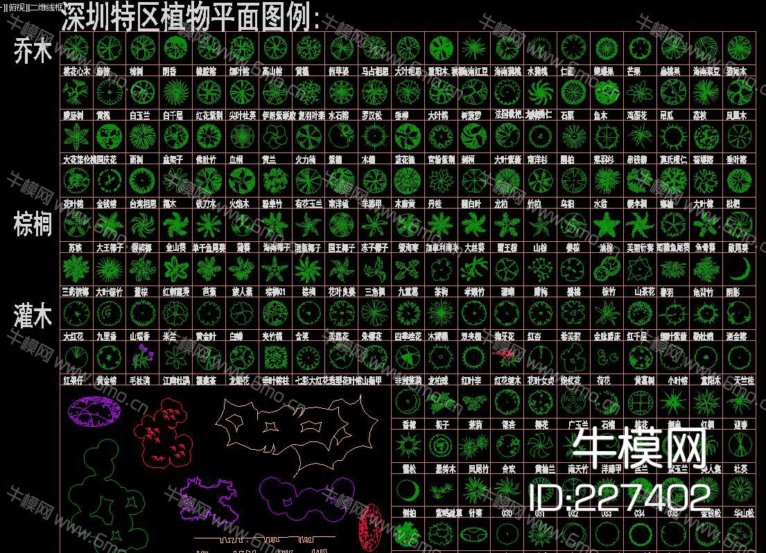 CAD深圳常用园林植物