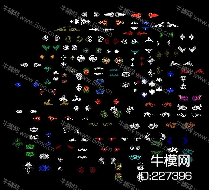 2022欧式罗马柱雕刻图案CAD图库