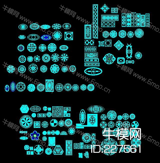 CAD各种地面拼图库