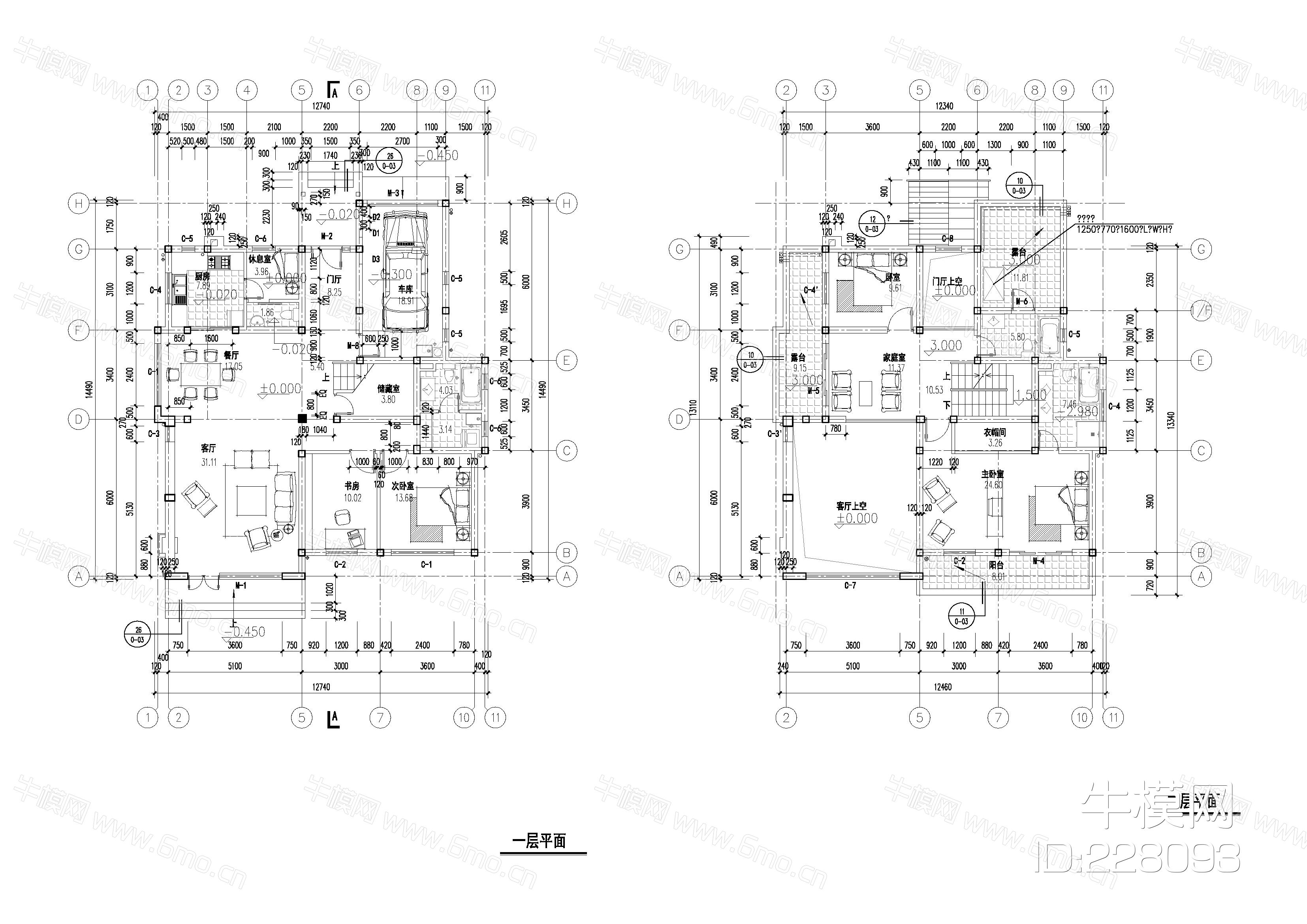 三层-12.74&14.49米-CAD施工图+效果图