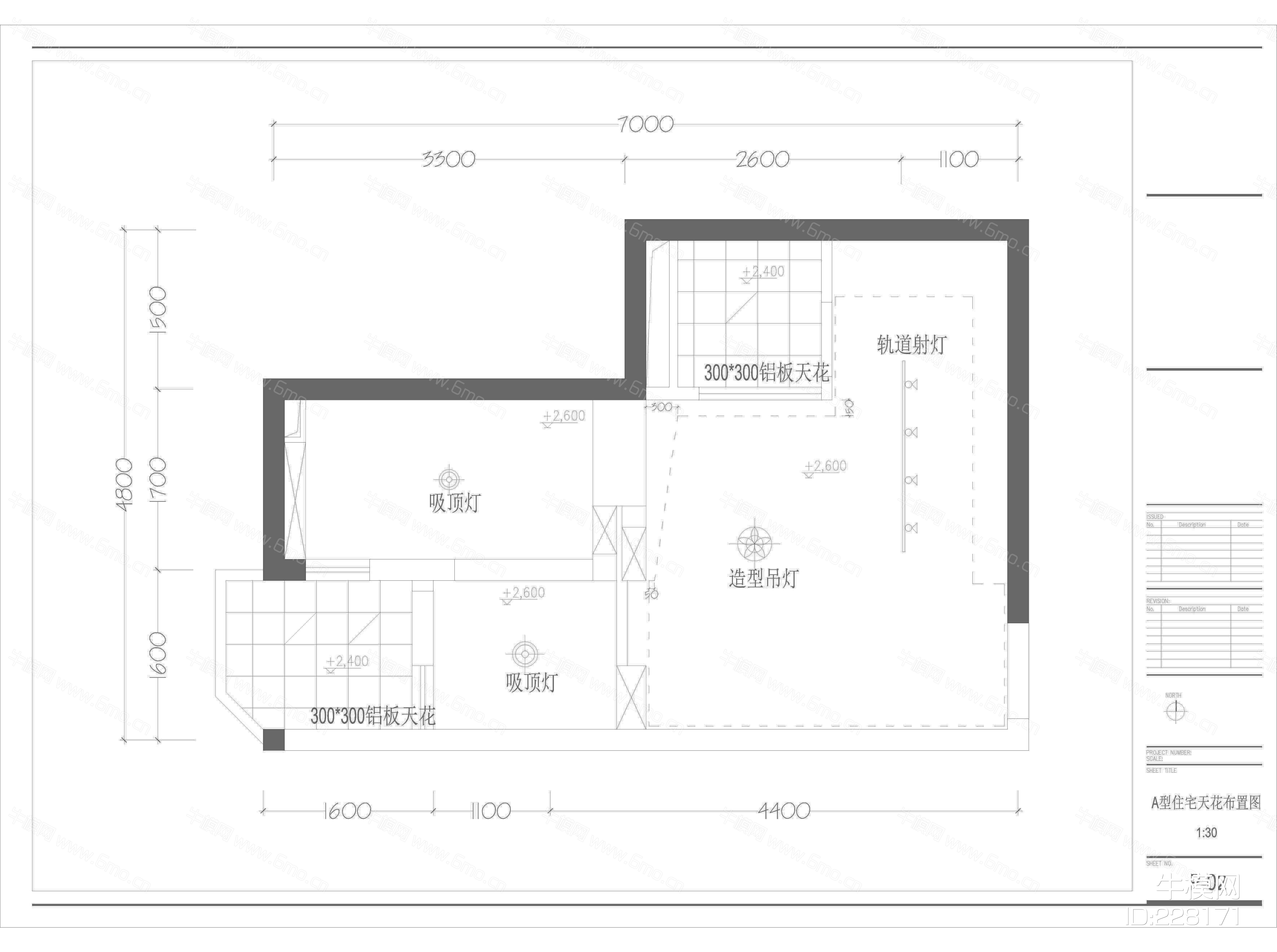 东海花园A型房设计装修施工图