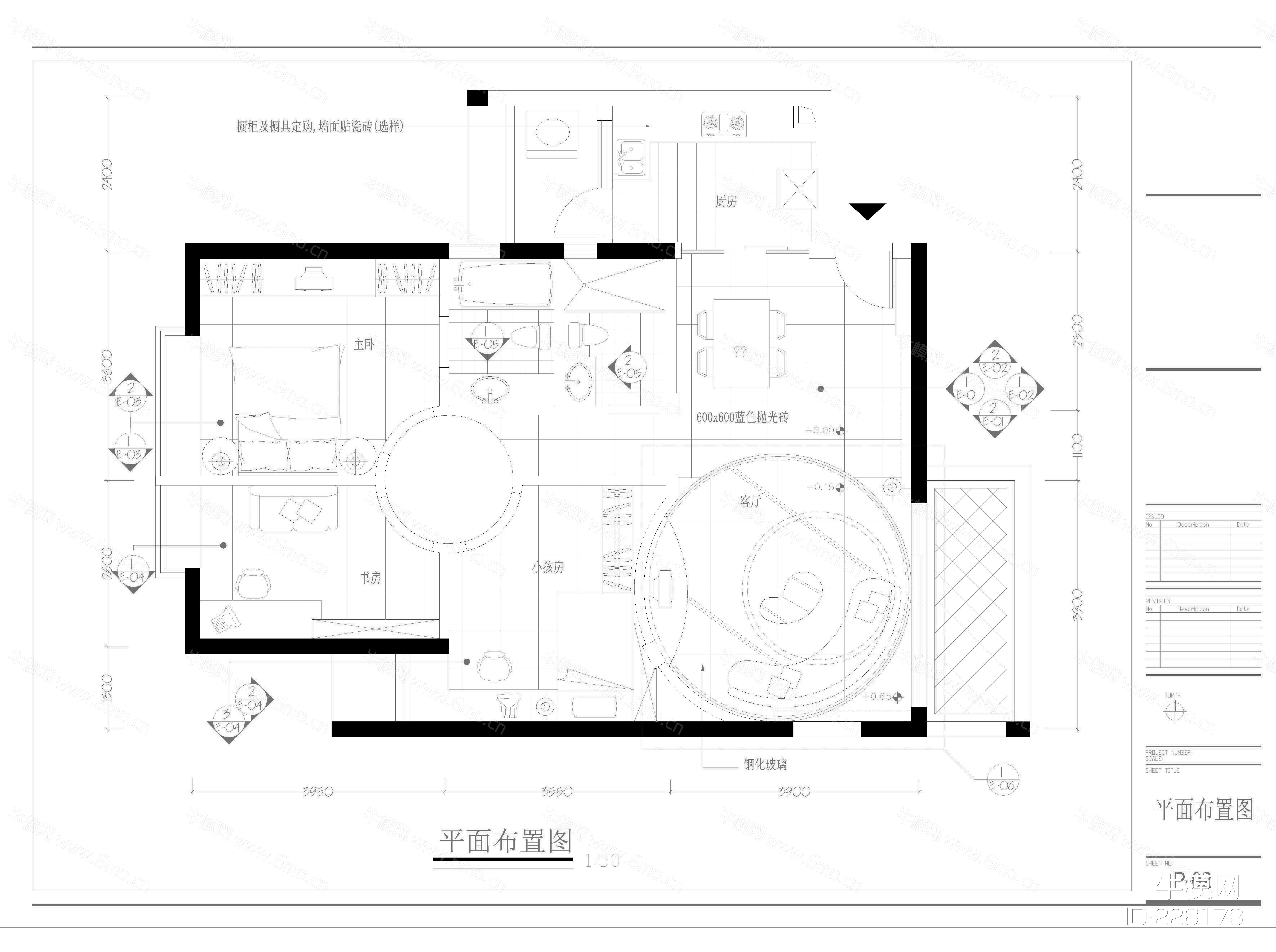 益田花园两套样板房设计装修施工图