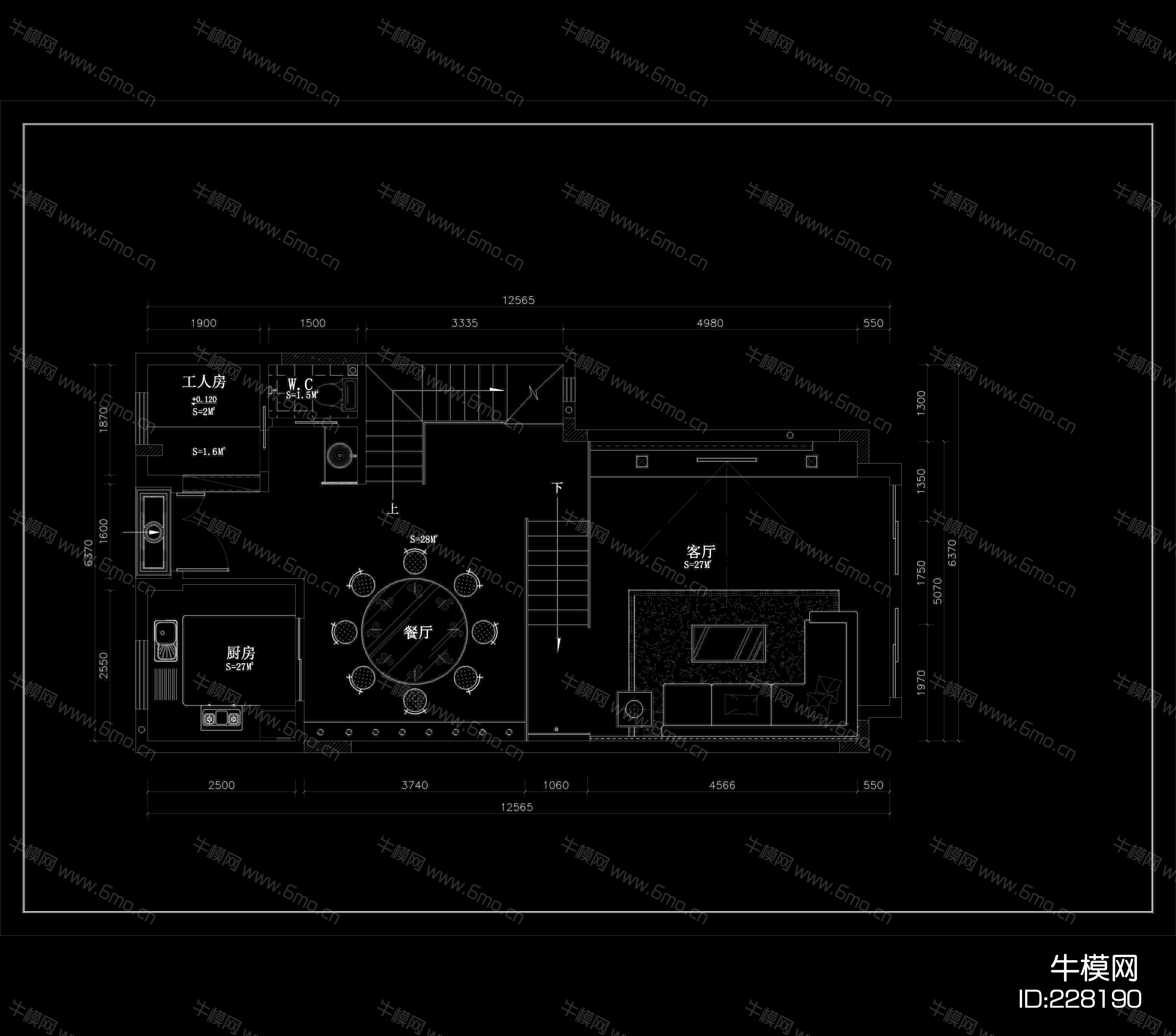 凯茵新城别墅设计装修施工图