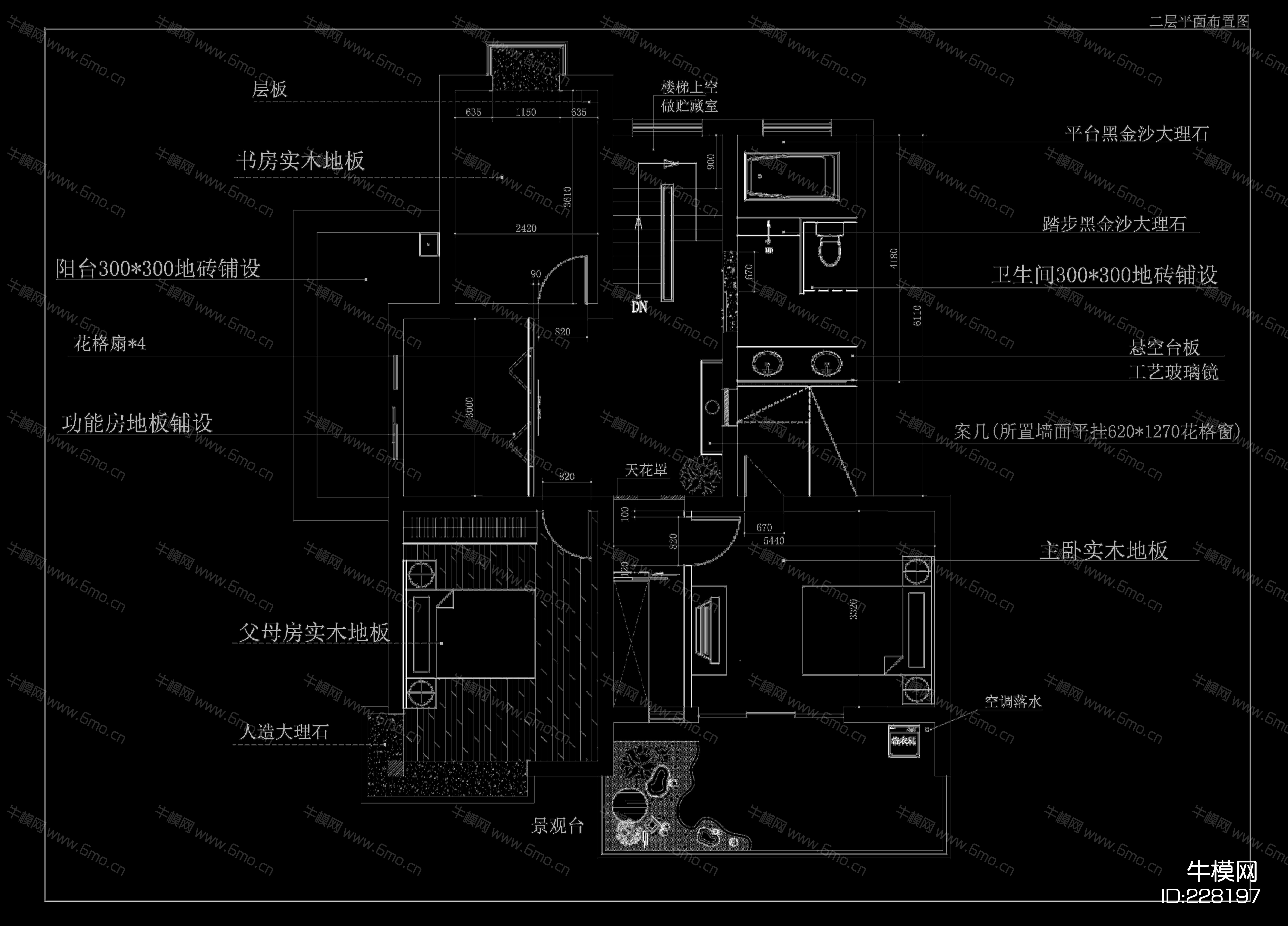 中式，家居设计装修施工图