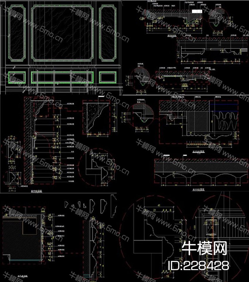 背景墙素材图库CAD