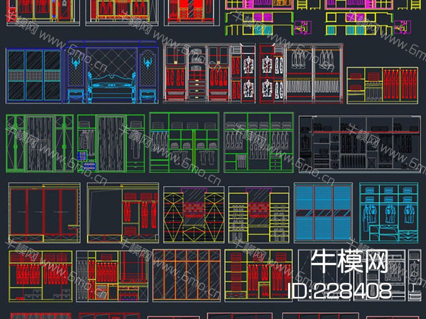衣柜衣帽间鞋柜衣帽柜cad