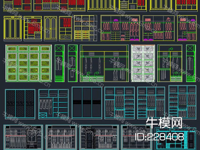 衣柜衣帽间鞋柜衣帽柜cad