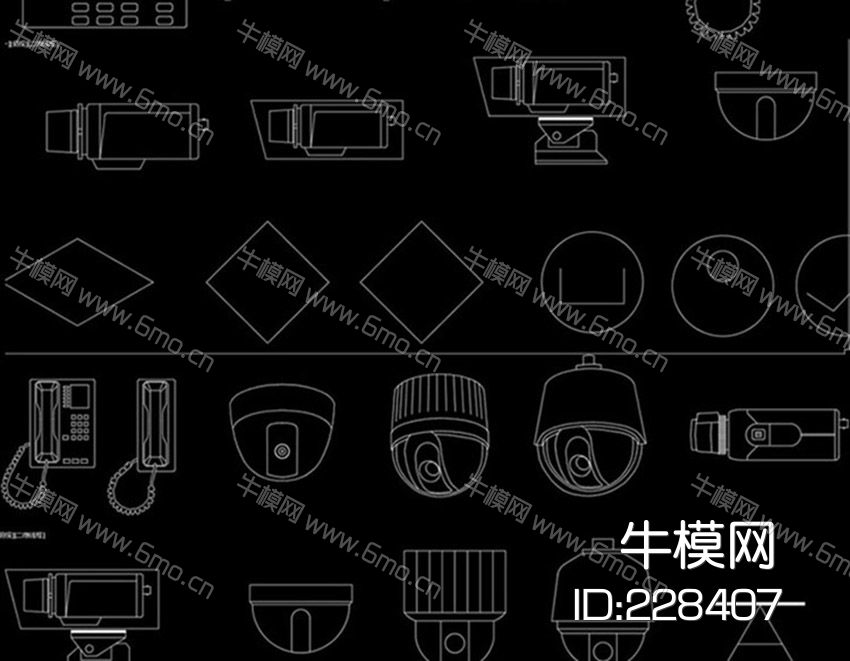 安防监控设备CAD图