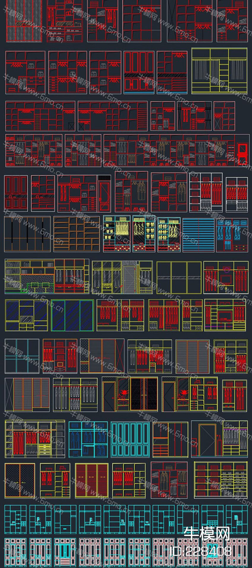 衣柜衣帽间鞋柜衣帽柜cad
