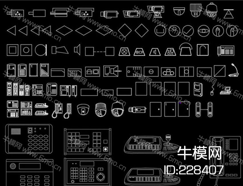 安防监控设备CAD图
