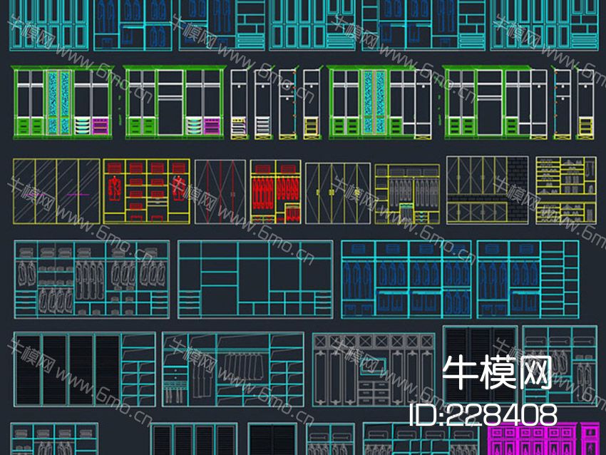 衣柜衣帽间鞋柜衣帽柜cad