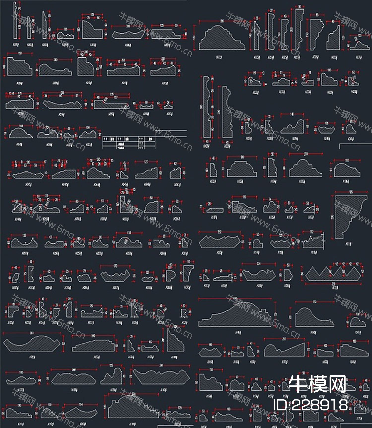 石材线型素材CAD图