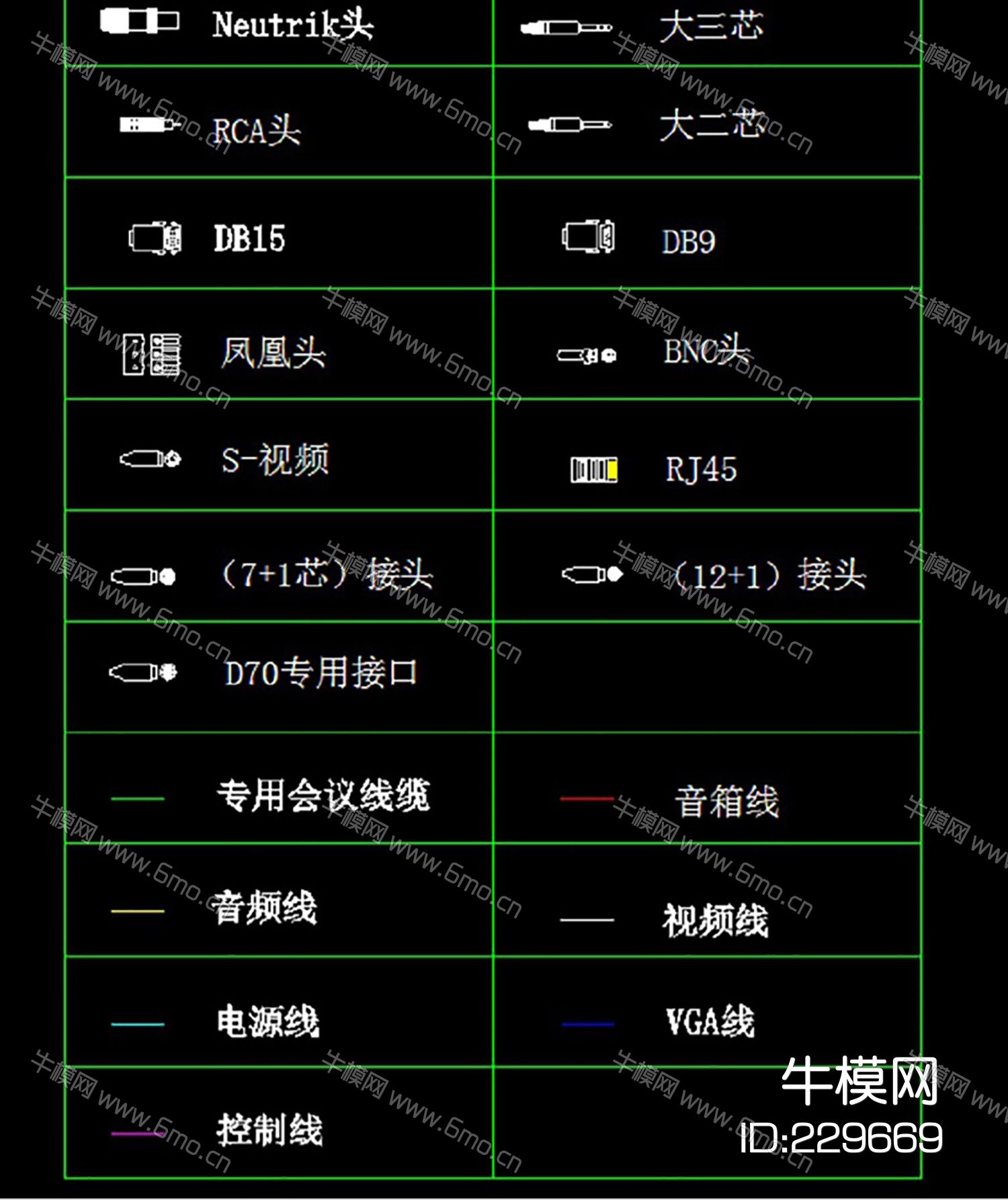 会议音响灯光器材CAD素材图库图块模板