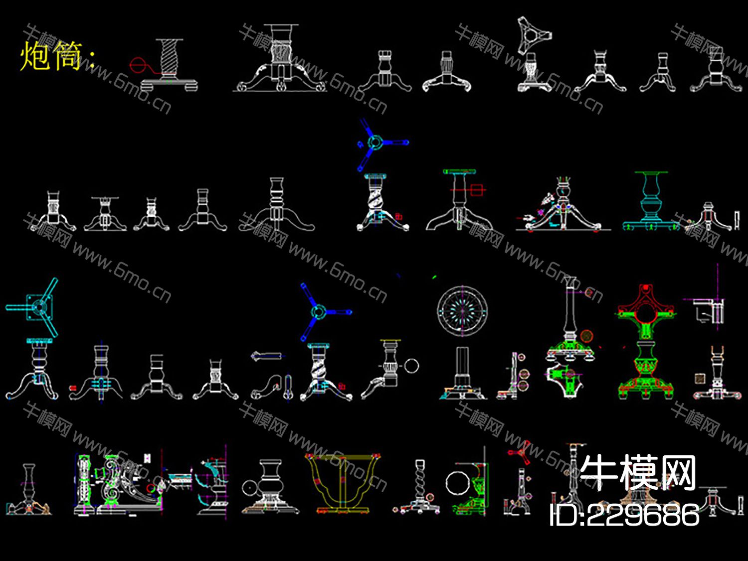 欧式家具厂CAD设计素材图库