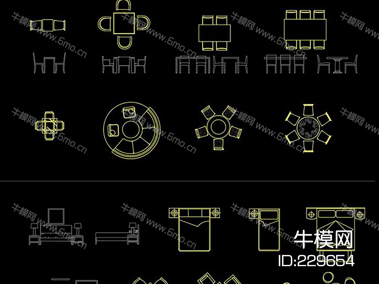室内设计沙发办公室具工装CAD平面素材图块