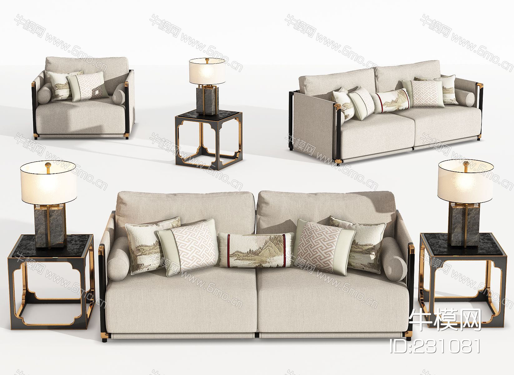 新中式沙发茶几，沙发，多人沙发，单人沙发，茶几，角几，休闲沙发，休闲椅