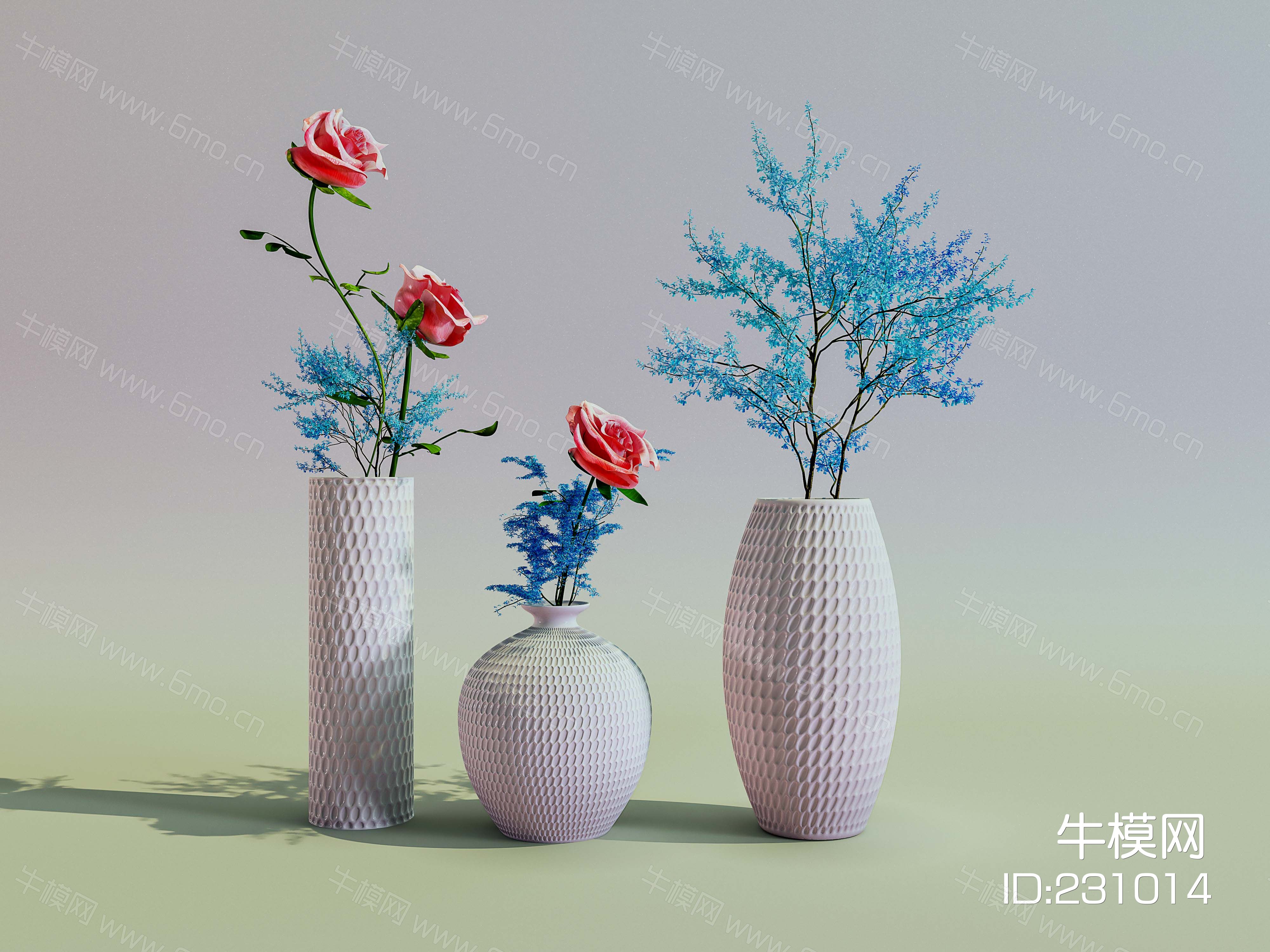 现代白瓷蜂窝花瓶玫瑰
