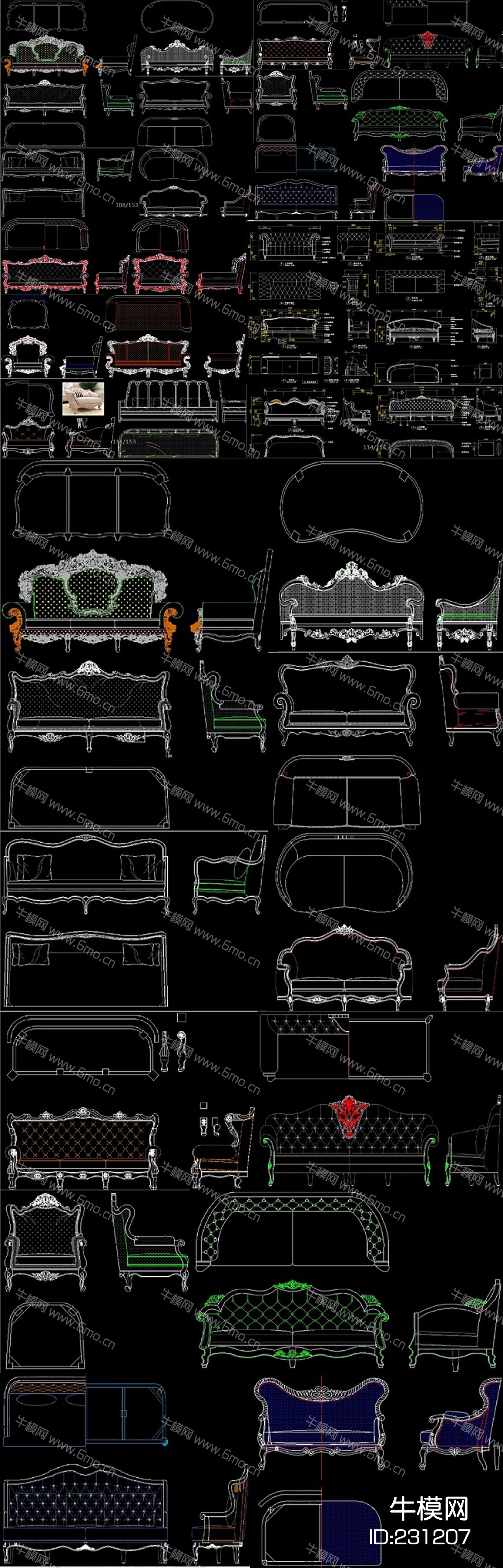 沙发CAD设计素材