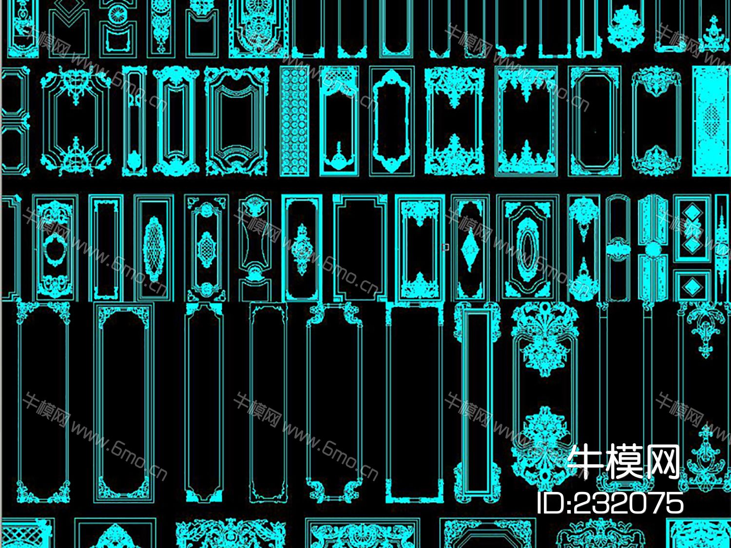 法式护墙板欧式护墙板cad素材