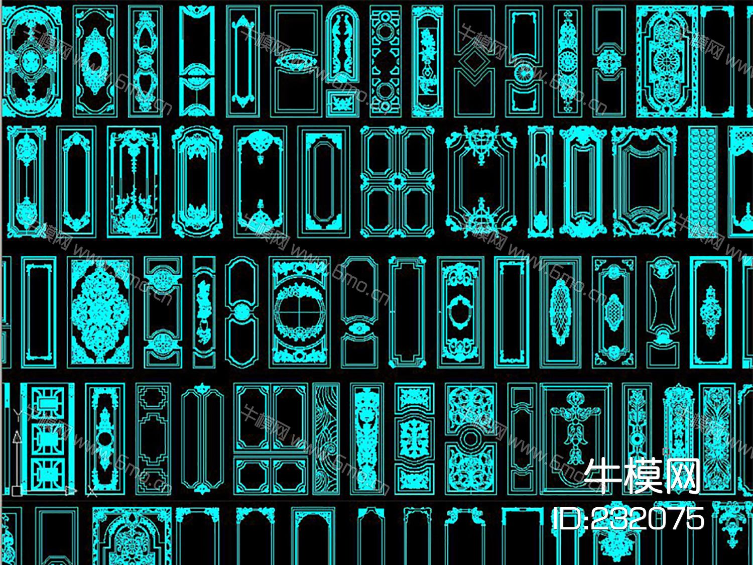 法式护墙板欧式护墙板cad素材