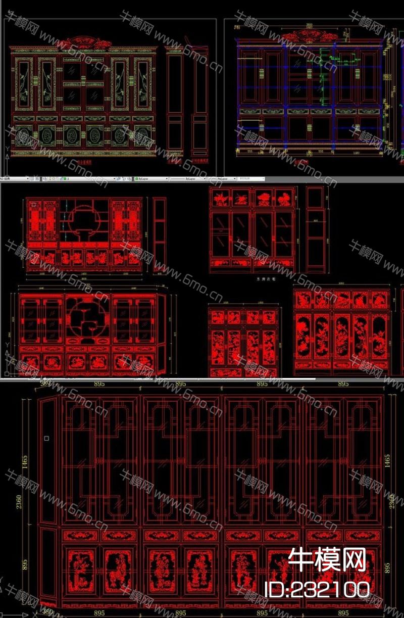 整木家居传统中式家具素材cad图库cad素材