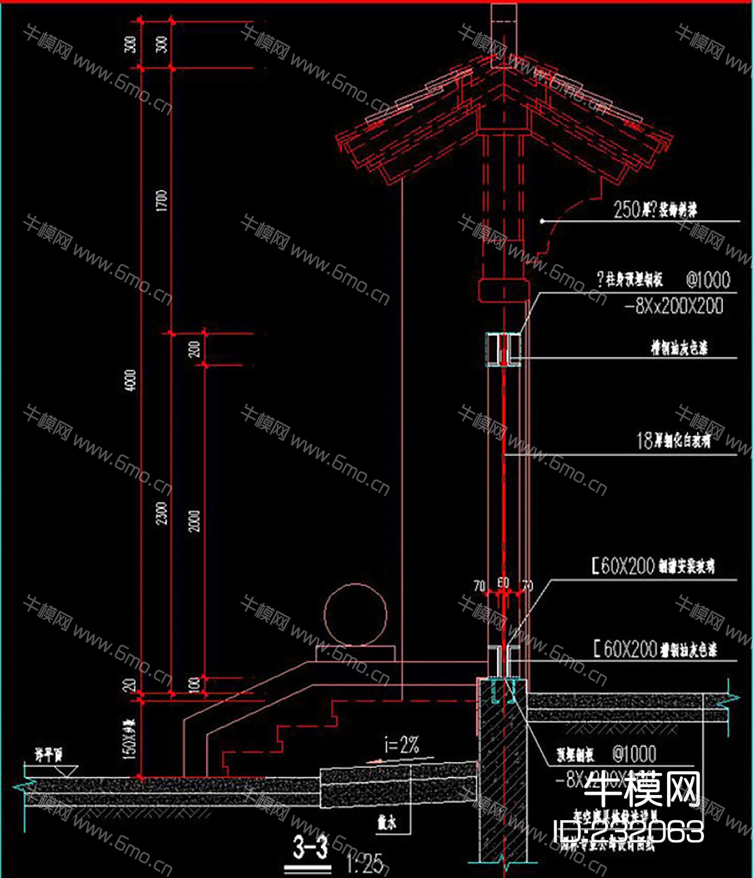 中式门楼CAD节点详图明清建筑门楼仿古建cad素材
