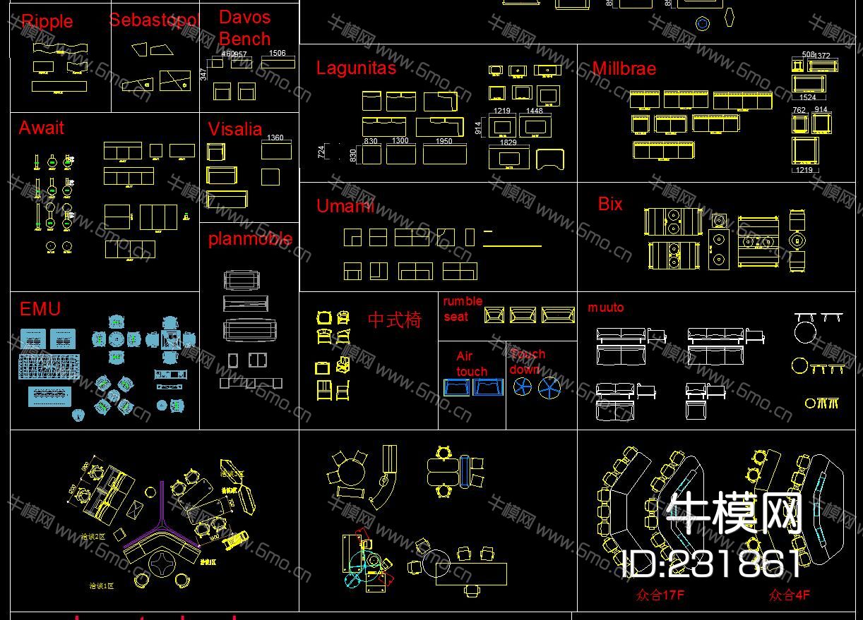 办公家具CAD图库