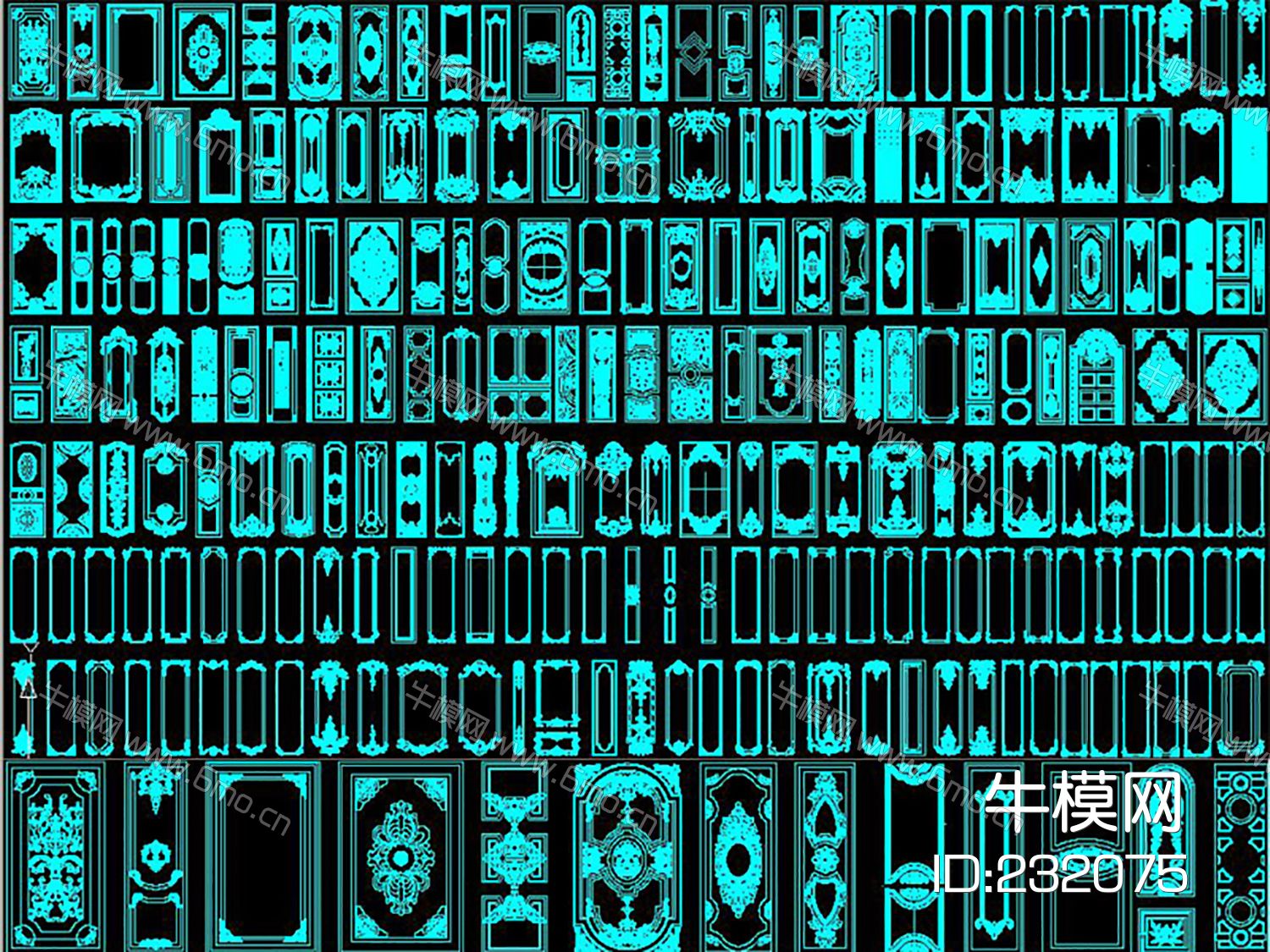 法式护墙板欧式护墙板cad素材