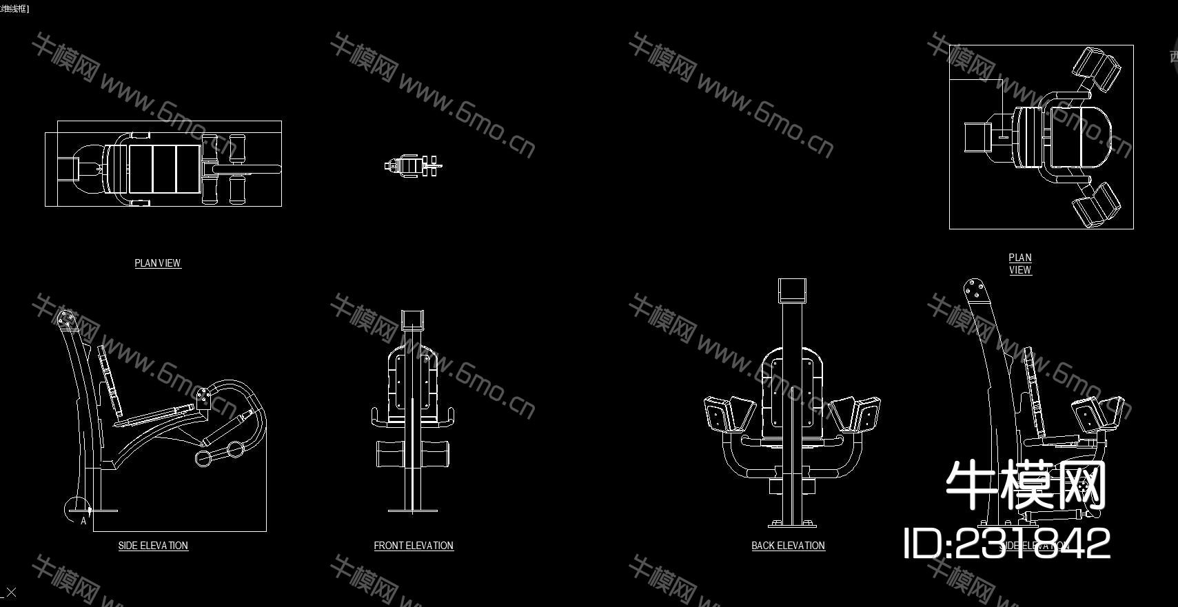 健身器材平立面CAD图库