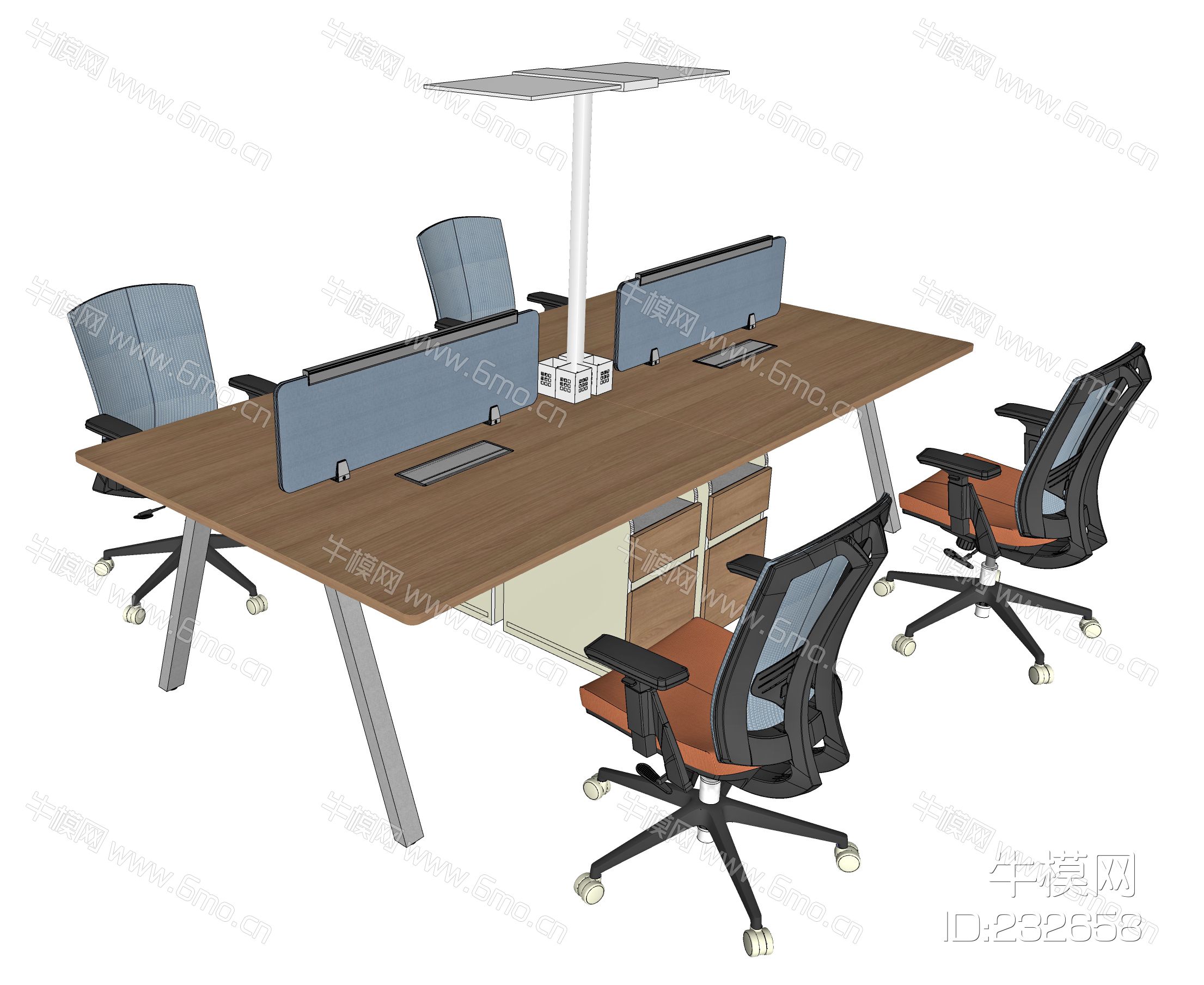 现代办公桌，桌上屏，办公椅，工位，员工位，职员桌，职员椅，桌屏，斗柜