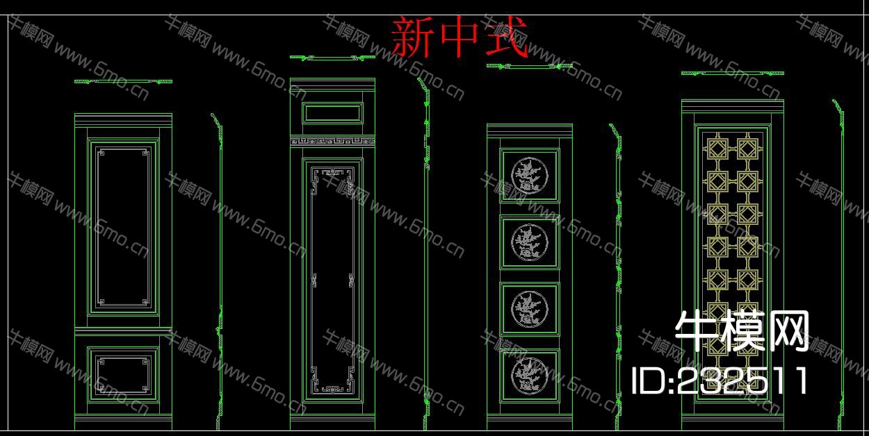 整木家居 护墙板搭配CAD图库