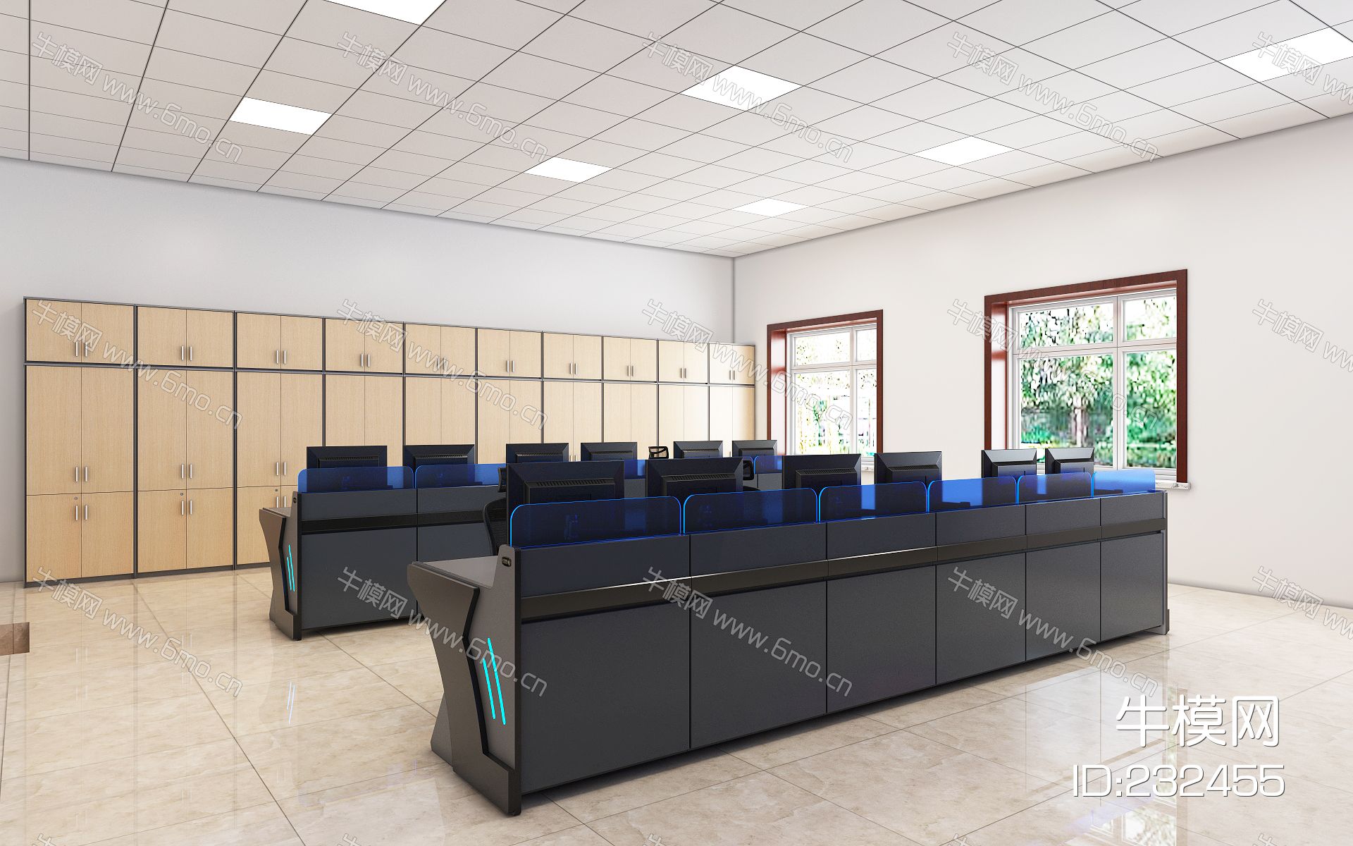 现代办公桌，监控台，监控室，操作台，办公椅，工作台，条桌，控制台，监控