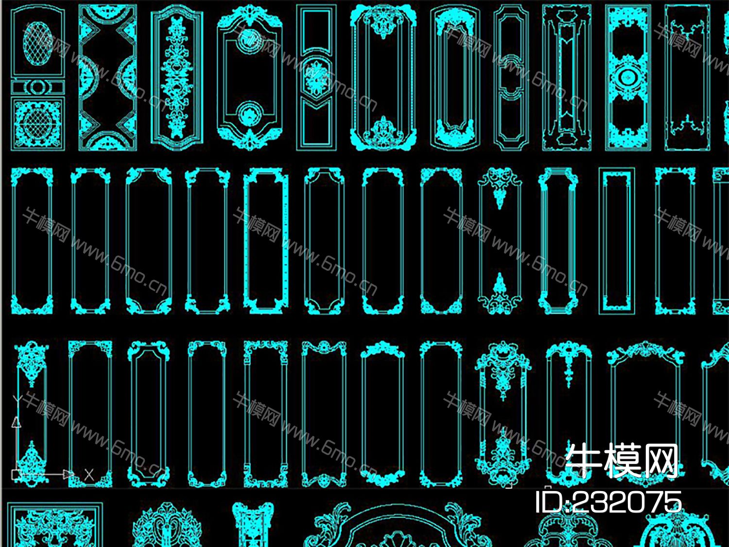 法式护墙板欧式护墙板cad素材