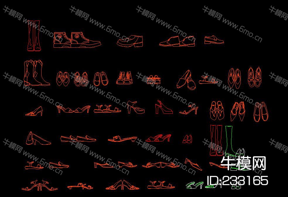 服装衣帽包包等物品CAD模块378款
